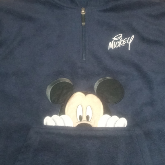 Disney Embroidered Blue Fleece Mickey Mouse Hoody Size Medium - Picture 2 of 6